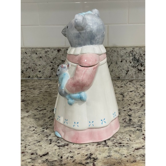 Ceramic‎ Mouse Cookie Jar, Novelty Kitchen Storage, Decorative Container - Picture 8 of 9